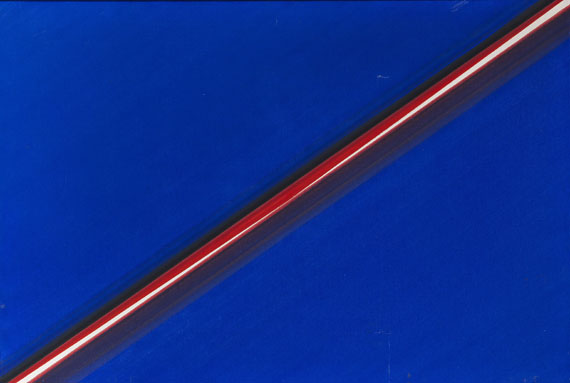 Lothar Quinte - Schlitzbild diagonal (blau-rot)