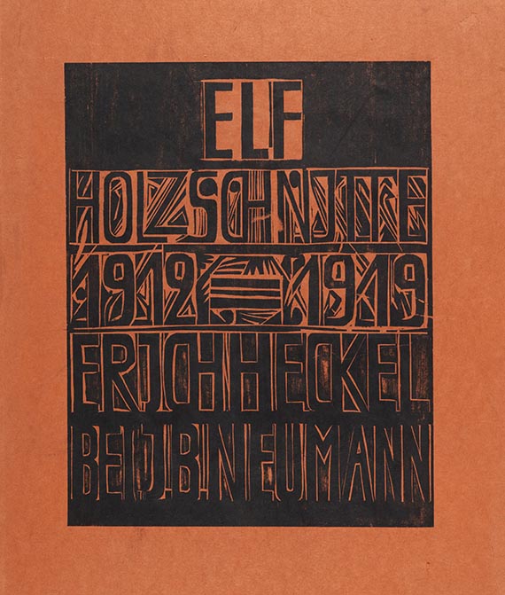 Erich Heckel - Umschlag, Titelblatt und Inhaltsverzeichnis der Mappe "Elf Holzschnitte, 1912-1919, Erich Heckel bei J.B. Neumann" - Altre immagini