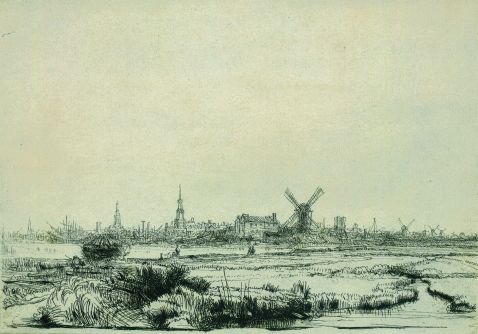 Harmensz. van Rijn Rembrandt - Ansicht von Amsterdam