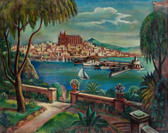 Alois Erbach - Ansicht von Palma auf Mallorca