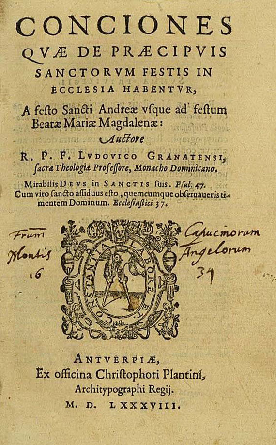 Ludovico Granatensis - Conciones, 1588.