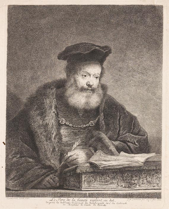 Georg Friedrich Schmidt - 7 Blätter: Figürliche Darstellung nach Rembrandt (1), Porträtdarstellungen nach Rembrandt (6)