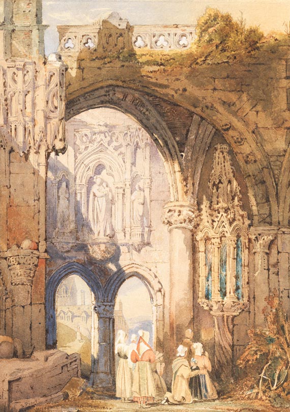 Samuel Prout - Betende Frauen in einer Klosterruine