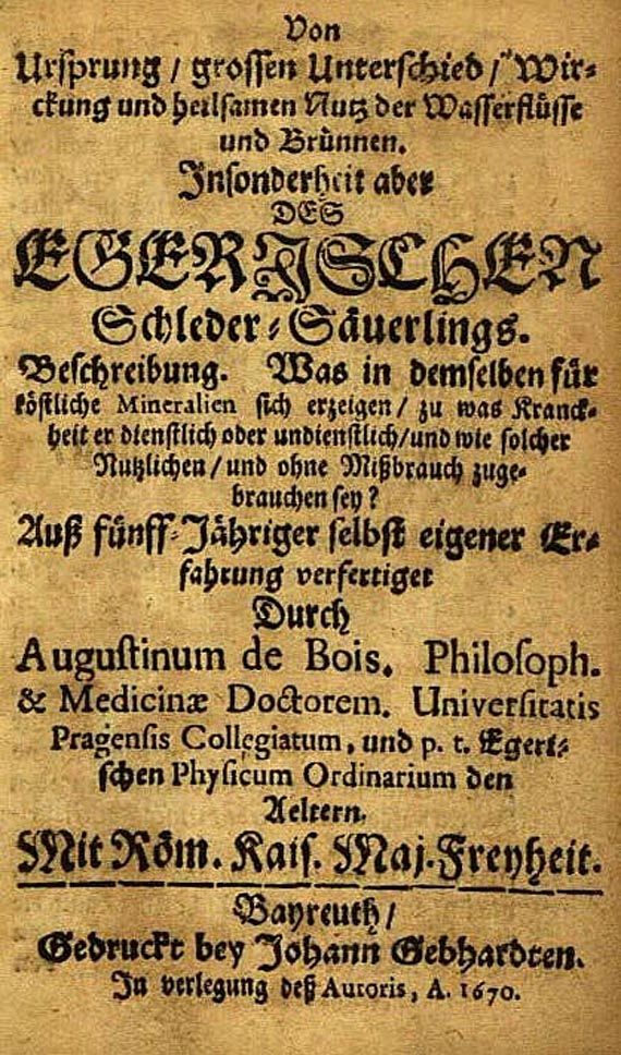 Augustinus de Bois - Von Ursprung, Schleder-Säuerlings 1670 Bayreuth