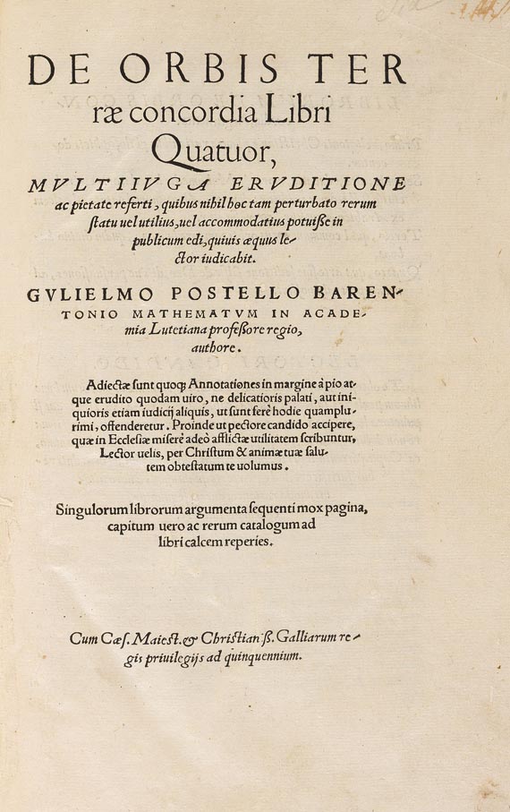 Gulielmo Postel - De Orbis Terrae. 1544 - Altre immagini