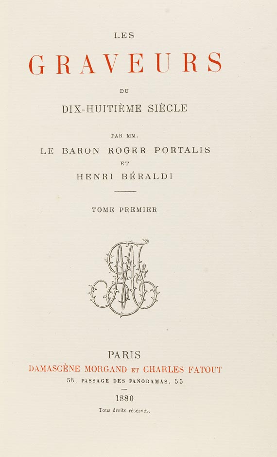 Roger Portalis - Béraldi, Les graveurs. 1880-82. 3 Bde.
