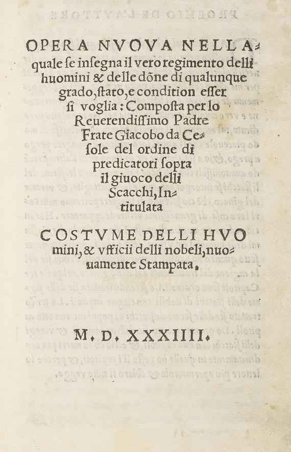 Jacobus de Cessolis - Opera nuova. 1534 - Altre immagini