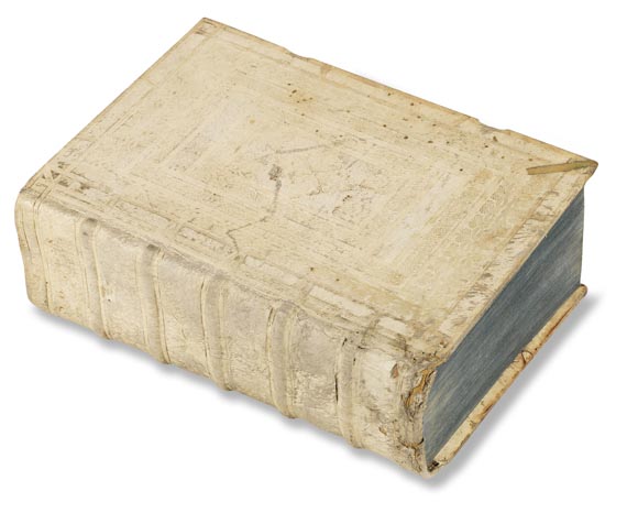  Berardinus von Siena - Sermones de Evangelio aeterno + Quadragesimale. 2 Tle. in 1 Bd. Basel 1489-90. - Legatura