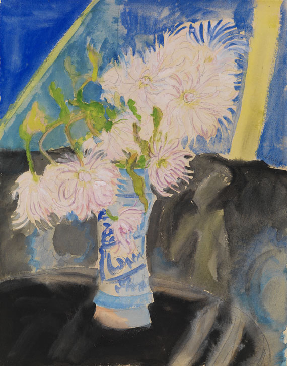 Erich Heckel - Blumen in blauer Vase - Signatura