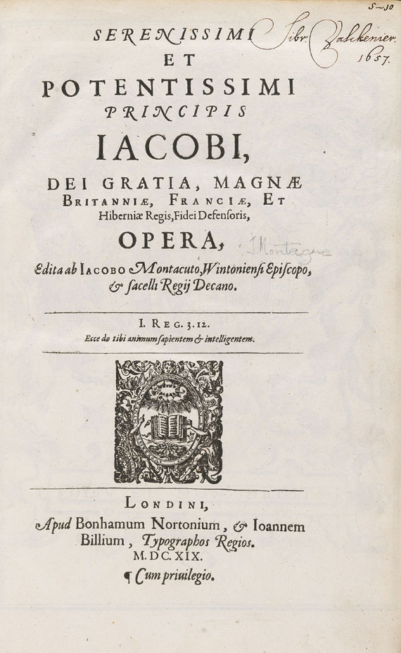  Jakob I. - Opera regia. 1619 - Altre immagini
