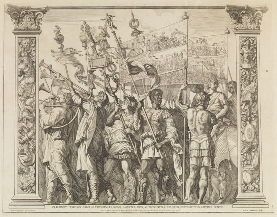 Robert van Audenaerde - Triumphzug des Julius Caesar, Kupferfolge. 10 Bll. 1692. - Altre immagini