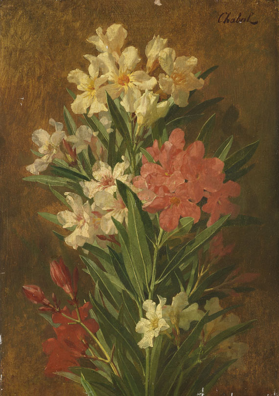 Pierre Adrien Chabal-Dussurgey - Rot und weiß blühender Oleander