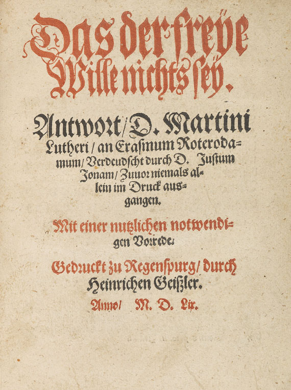 Martin Luther - Das der freye Wille nichts sey. 1559. - Altre immagini