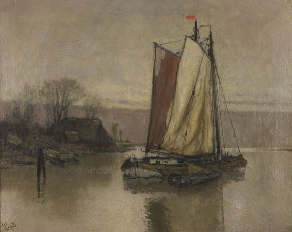 Karl Leipold - Segelschiff auf der Niederelbe