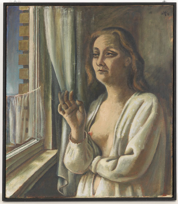August Wilhelm Dreßler - Frau am Morgen (Am Fenster) - Cornice