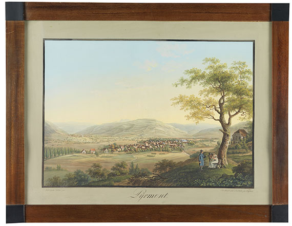 Johann Heinrich Bleuler - 2 Bll.: Ansichten von Bad Pyrmont (J. H. Bleuler). 1812. - Altre immagini