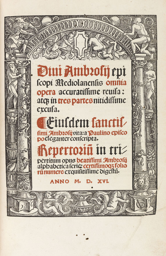 Aldinen - Ambrosius von Mailand, Opera. 1516 (Ketteneinband)