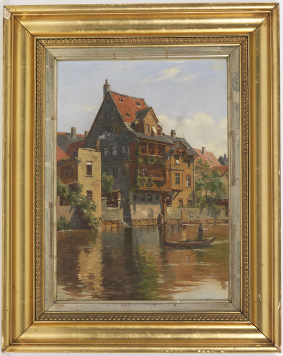 August Fischer - 2 Gemälde: Ansichten von Nürnberg - Cornice
