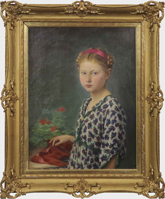 Karl Ludwig Hartig - Porträt eines Mädchens - Cornice
