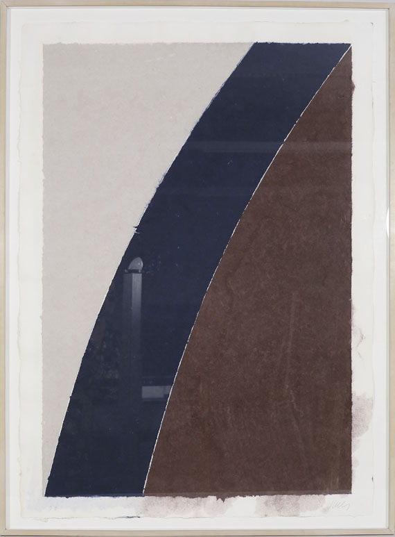 Ellsworth Kelly - Coloured Paper Image XII (Blue Curve with Brown and Grey) - Cornice
