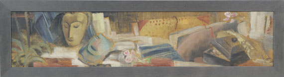 Dorothea Maetzel-Johannsen - Studie für Wandbild I (Stilleben mit Buddha-Masken und Mappen) - Cornice