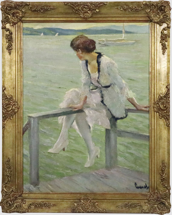 Edward Cucuel - Junge Frau am Starnberger See (Am Steeg) - Cornice