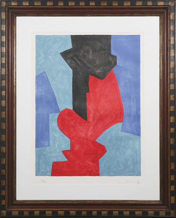Serge Poliakoff - Composition bleue, rouge et noire - Cornice