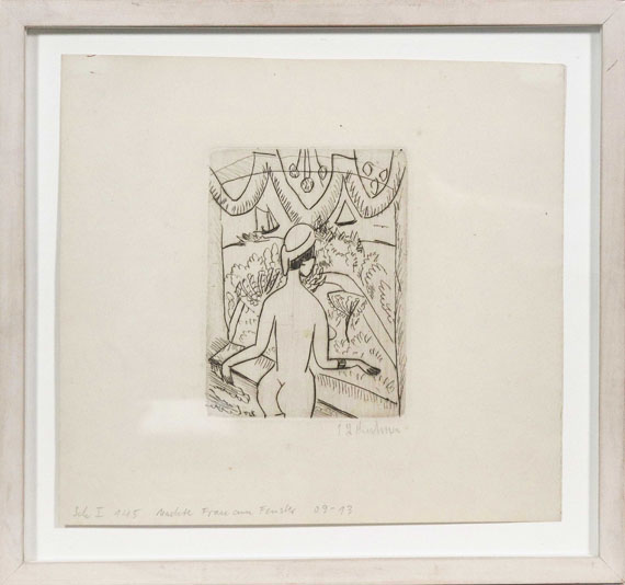 Ernst Ludwig Kirchner - Nackte Frau am Fenster, Fehmarn - Cornice