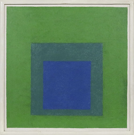 Josef Albers - Squares: Blue and Cobalt Green in Cadmium Green - Cornice
