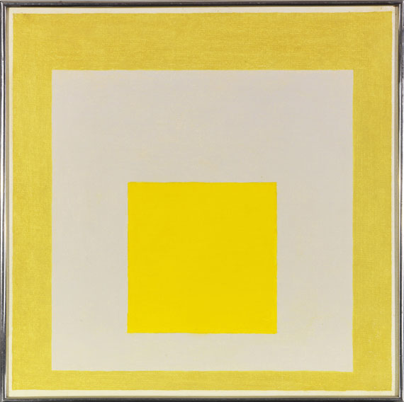 Josef Albers - Study for Homage to the Square: Two Yellows with Silvergray - Cornice