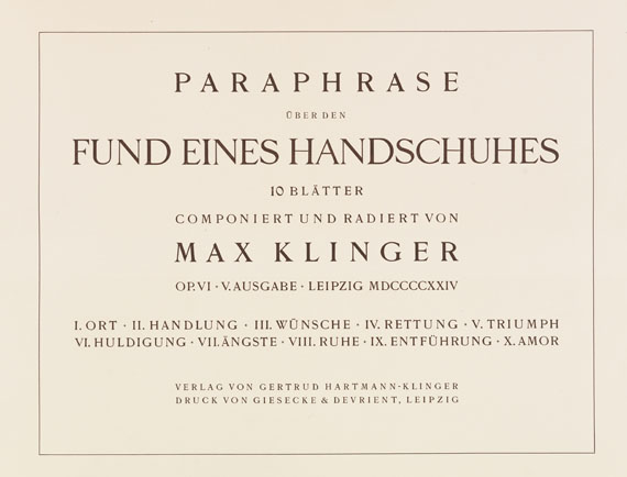 Max Klinger - Ein Handschuh - Opus VI - Altre immagini