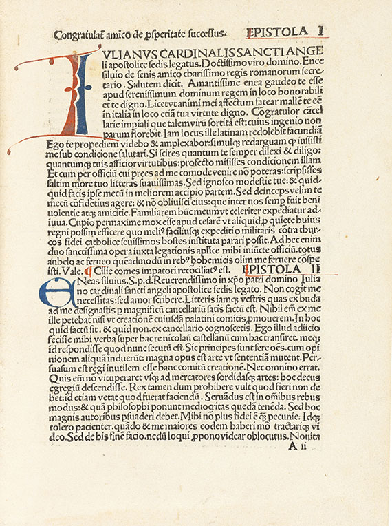  Pius II. (Aeneas Sylvius Picco - Epistolae, 1496. - Angeb.: Franciscus Niger, Grammatica, Basel 1500. - Altre immagini