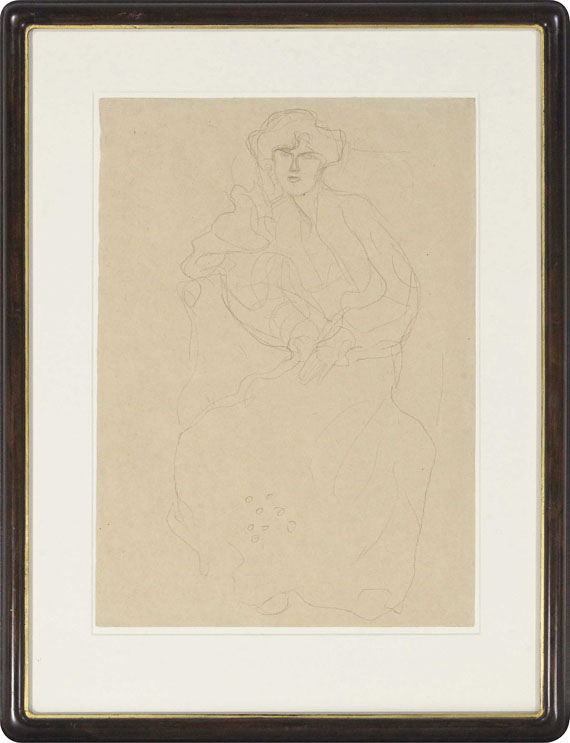 Gustav Klimt - Im Lehnstuhl Sitzende von vorne - Cornice