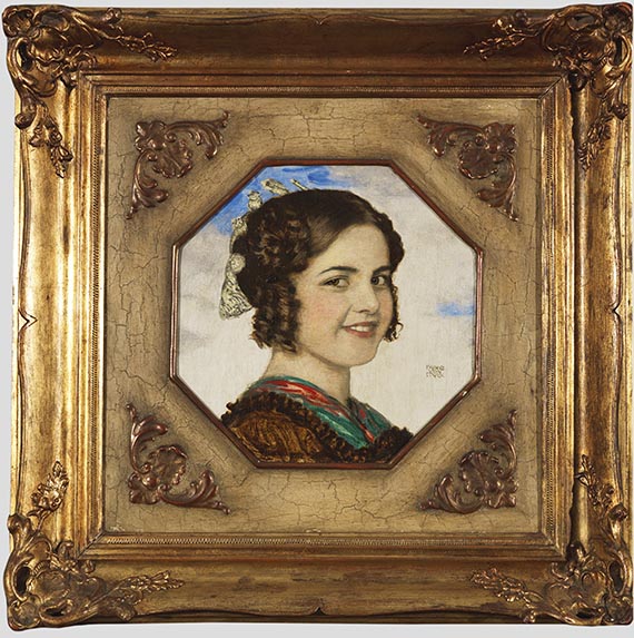 Franz von Stuck - Porträt der Tochter Mary - Cornice