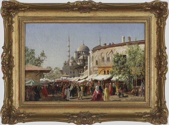 Harald Jerichau - Marktstraße in Konstantinopel mit Hagia Sophia - Cornice