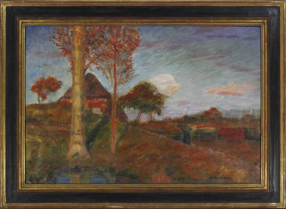 Otto Modersohn - Herbstliche Abendsonne im Moor - Cornice