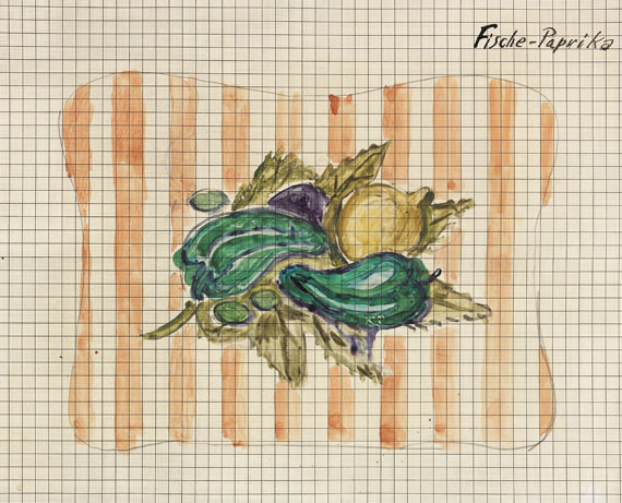 Otto Dix - Fische / Verschiedene Gemüse (Entwurfszeichnungen) - Altre immagini