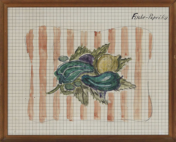 Otto Dix - Fische / Verschiedene Gemüse (Entwurfszeichnungen) - Cornice