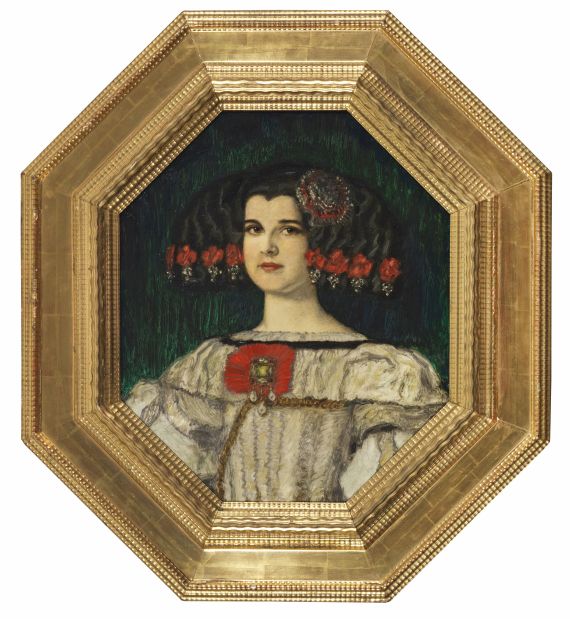 Franz von Stuck - Meine Tochter Mary im Velázquez-Kostüm - Cornice