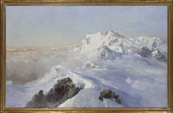 Edward Theodore Compton - Über dem Nebelmeer (Monte Rosa vom Rimpfischhorn) - Cornice