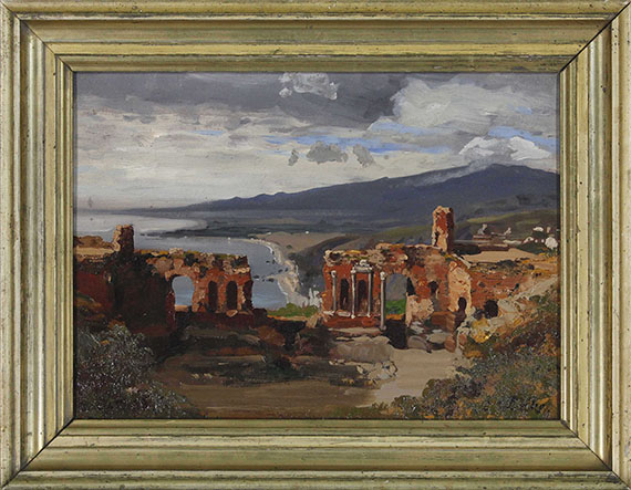 Carl Wuttke - Blick vom antiken Theater in Taormina auf den Ätna - Cornice