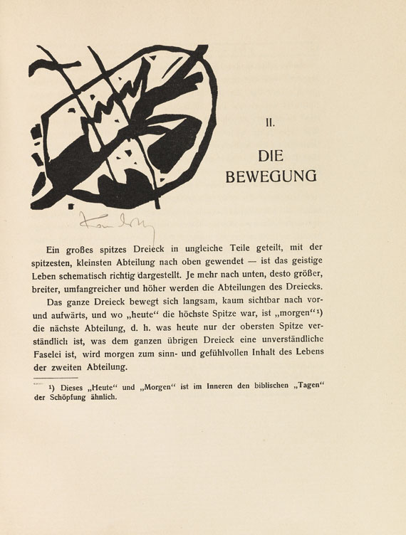 Wassily Kandinsky - Über das Geistige in der Kunst. 3. Aufl. Widmungs-Ex. mit sign. Holzschnitten