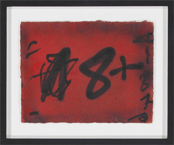 Antoni Tàpies - Grafismes sobre fons vermells - Cornice