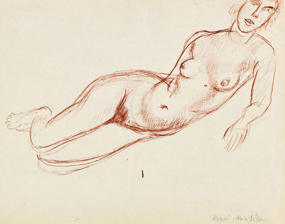 Matisse - Nu allongé vers la droite, s’appuyant sur le bras gauche