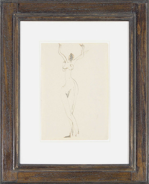 Ernst Ludwig Kirchner - Tanzender weiblicher Akt im Atelier - Cornice