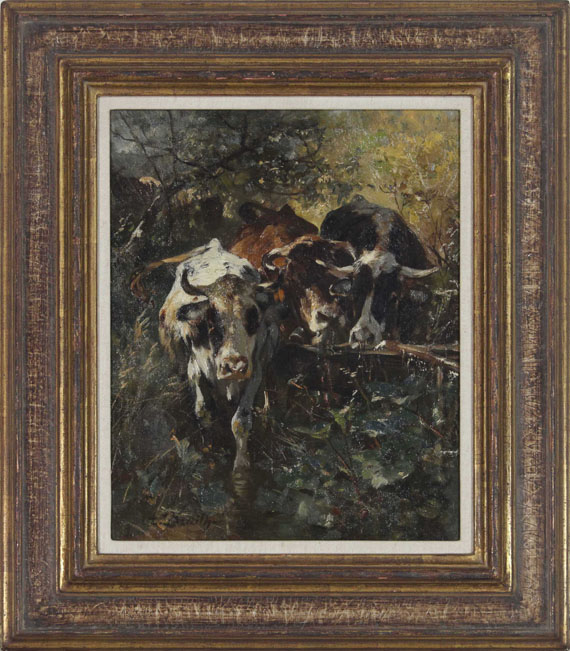 Anton Braith - Kühe in der Waldweide - Cornice