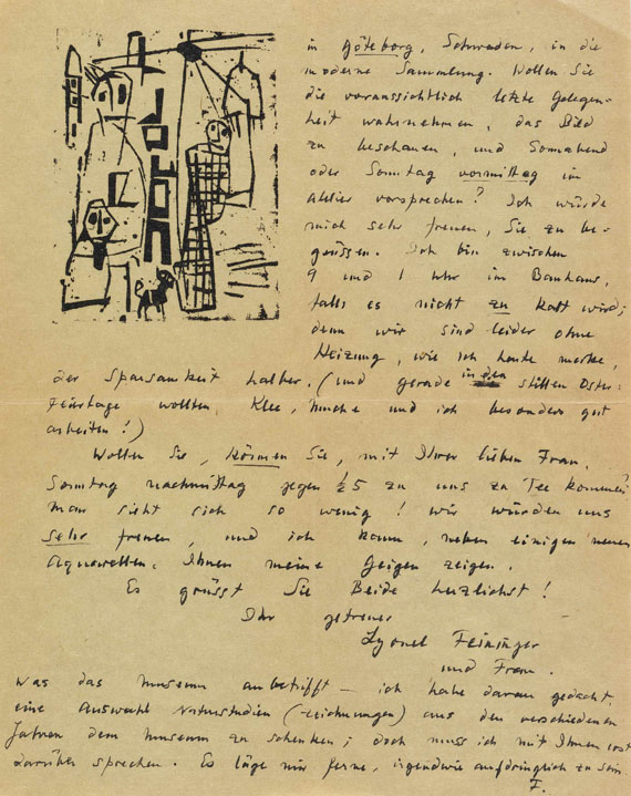 Lyonel Feininger - Eigenhändiger Brief. 30. März 1923 - Altre immagini