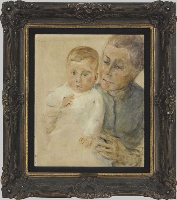 Max Liebermann - Enkelin Maria auf dem Arm der Kinderfrau - Cornice