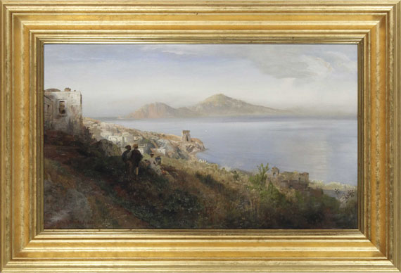 Oswald Achenbach - Malerin mit Blick auf Capri - Cornice