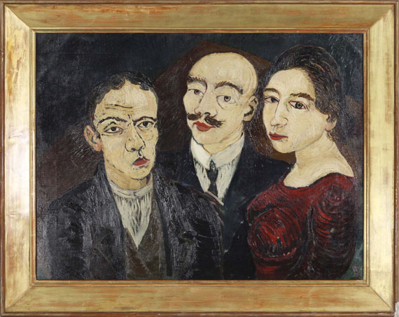 Josef Scharl - Frau mit zwei Männern - Cornice